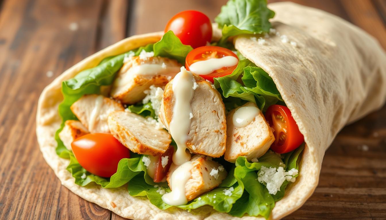 Enjoy the timeless flavors of Caesar salad in a convenient wrap. Juicy grilled chicken, crisp romaine, creamy Caesar dressing, and a sprinkle of parmesan come together for a satisfying, handheld meal. Perfect for lunch, meal prep, or a quick dinner on the go.