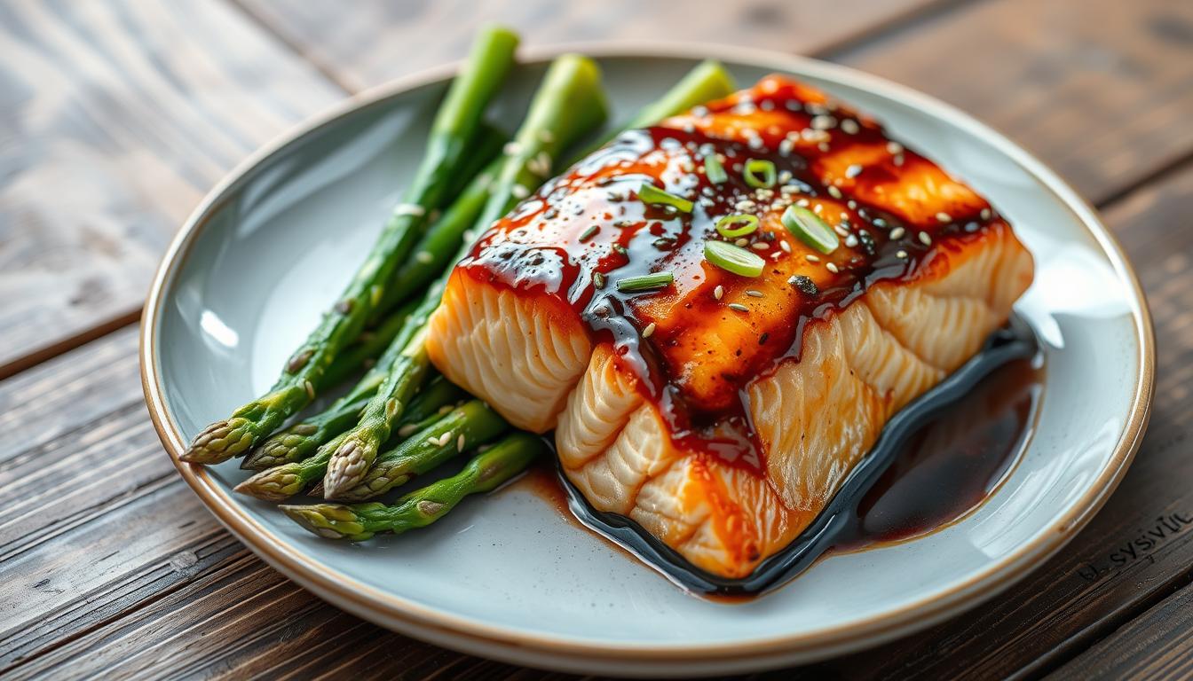 Elevate your dinner with this umami-rich miso-glazed salmon served alongside crisp sesame asparagus. The miso glaze delivers a perfect balance of savory and sweet, while the asparagus adds a nutty crunch. It's a simple, healthy, and restaurant-quality meal you can easily make at home.
