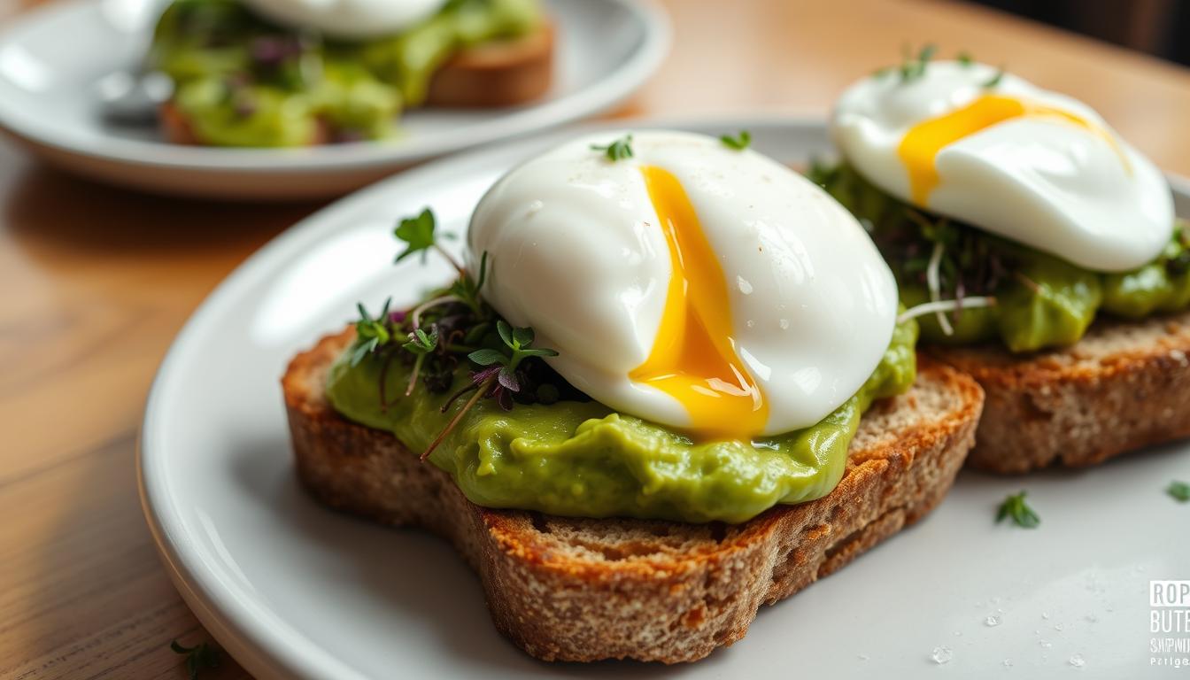 Avocado Toast with Poached Eggs is a simple yet satisfying breakfast that’s perfect for any morning. The creamy avocado spread on warm, toasted bread pairs perfectly with the richness of poached eggs. Topped with a sprinkle of salt, pepper, and optional chili flakes or fresh herbs, this dish is both nutritious and full of flavor. Packed with healthy fats, protein, and fiber, it’s a balanced way to fuel your day. Serve with a side of fresh greens or fruit for a complete meal.