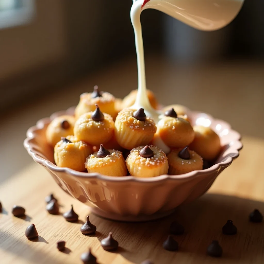 Raw cookie dough balls for homemade cookie cereal