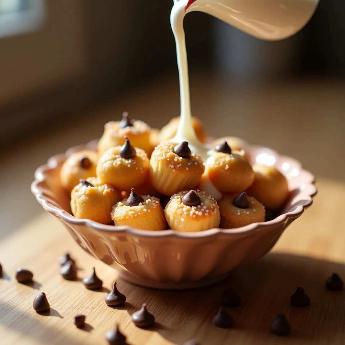 Raw cookie dough balls for homemade cookie cereal