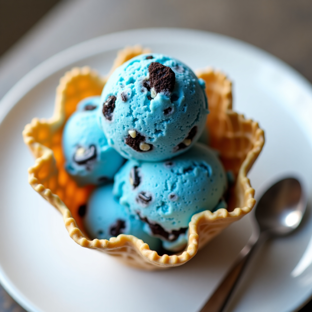 Cookie Monster Ice Cream with Oreos and cookies