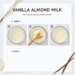 vanilla almond milk recipe card with steps