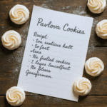 Pavlova cookies recipe with card