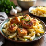 Ingredients for Garlic Parmesan Chicken Bites and Creamy Rotini