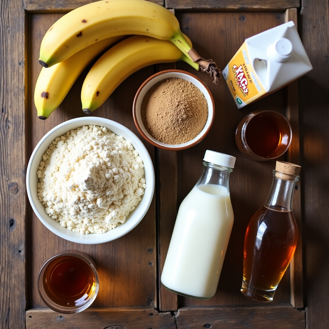 Vegan dessert ingredients flat lay