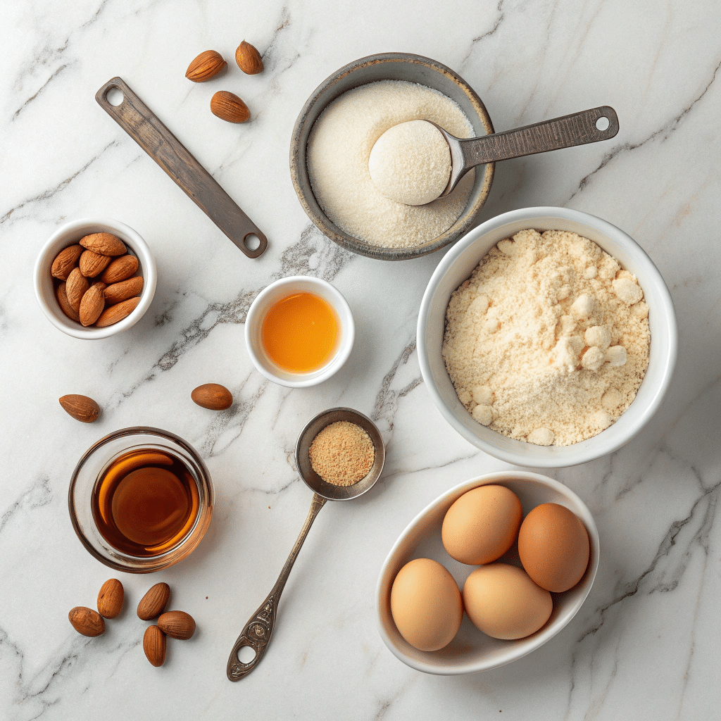 almond-flour-cookie-ingredients almond flour cookie ingredients flat lay