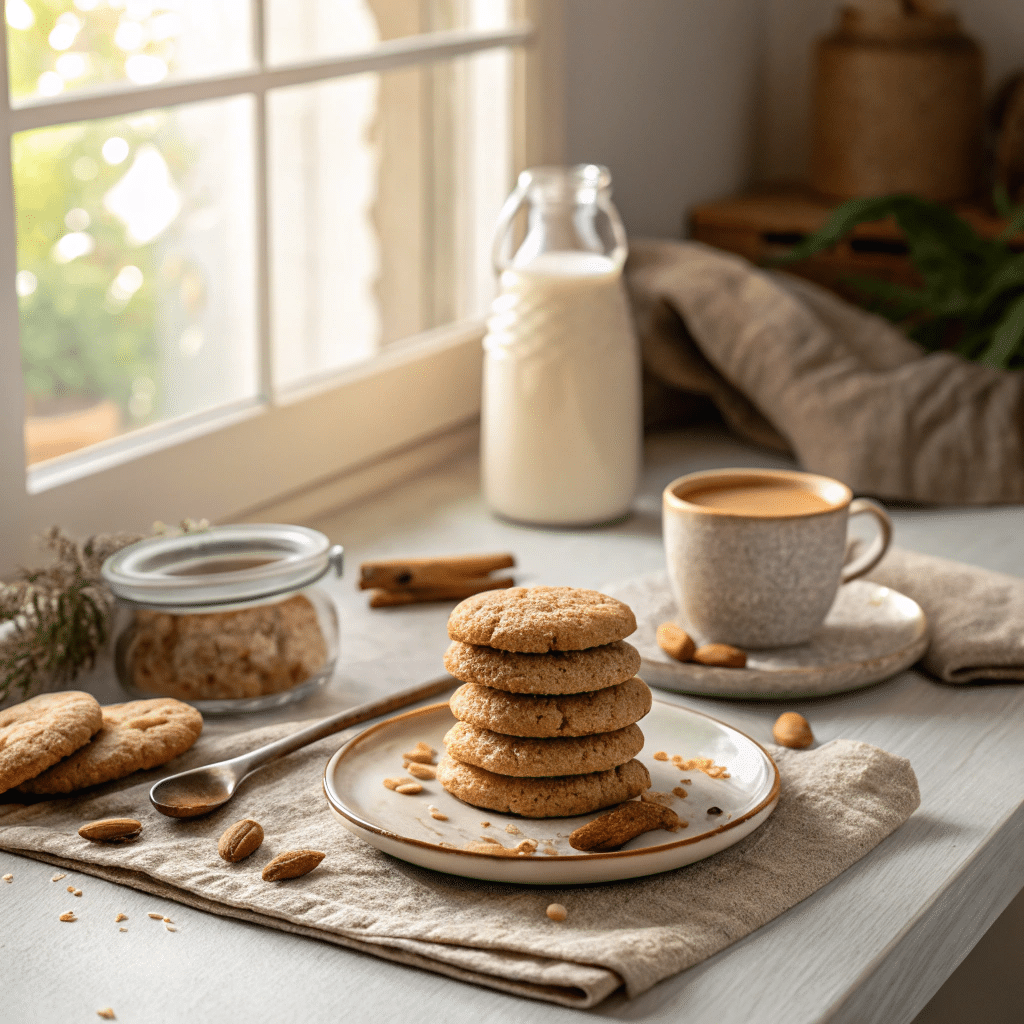 almond flour cookies on serving plate