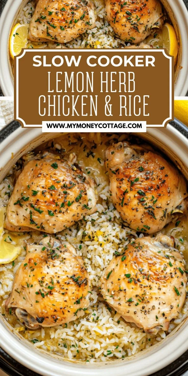 Slow Cooker Lemon Herb Chicken with Fluffy Rice