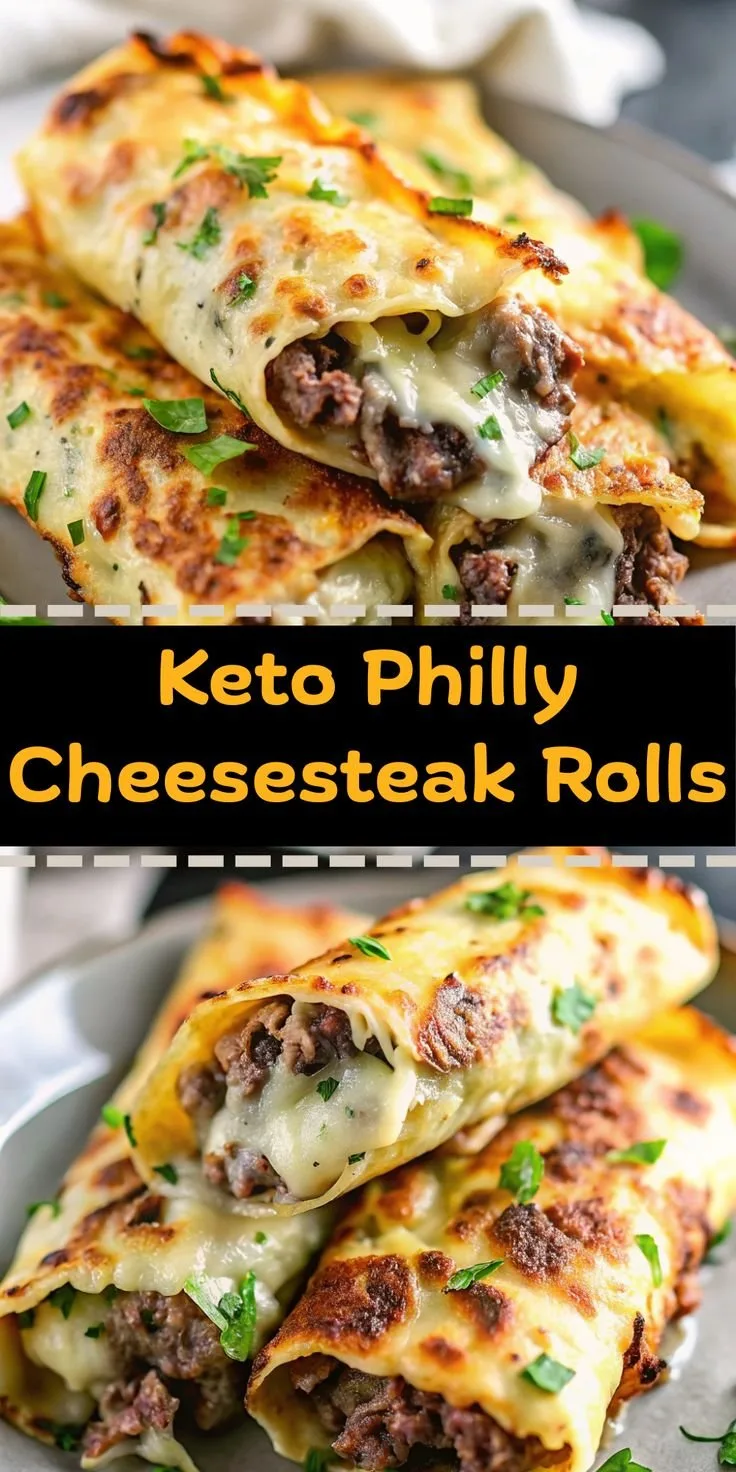 Keto Philly Cheesesteak Rolls