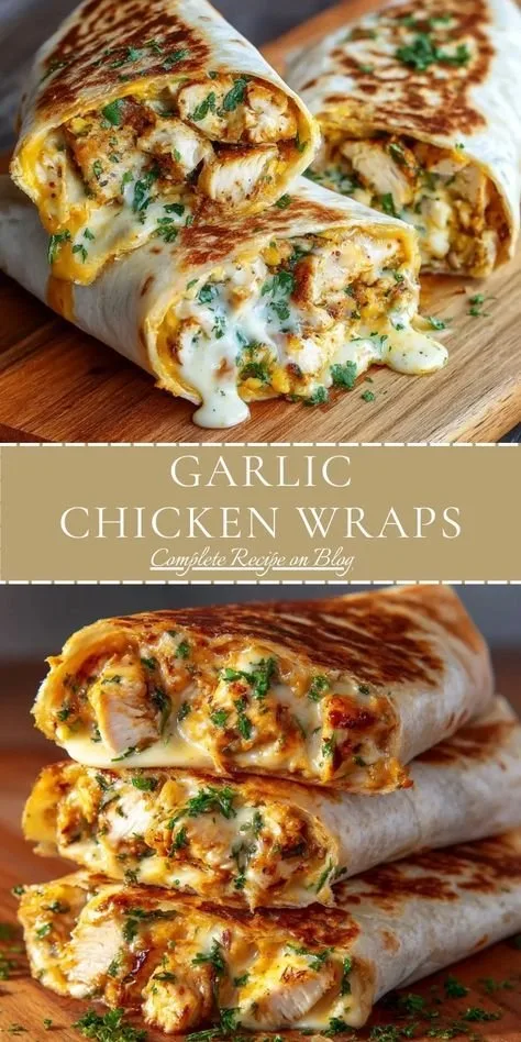 Cheesy Garlic Chicken Wraps