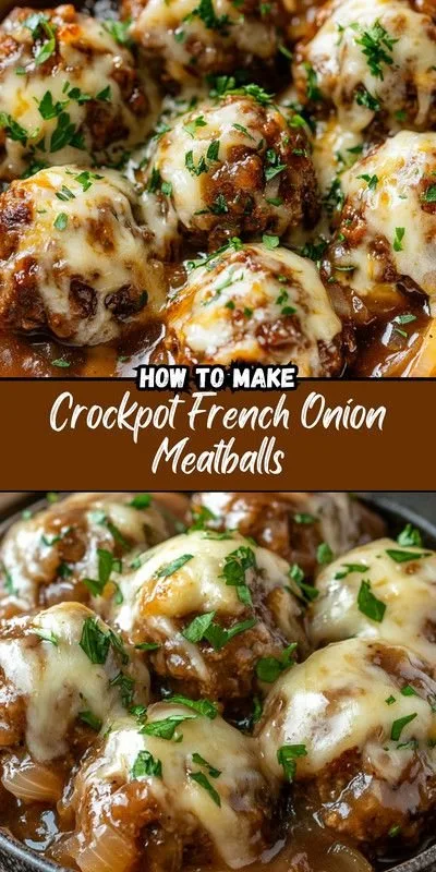 Crockpot French Onion Meatballs