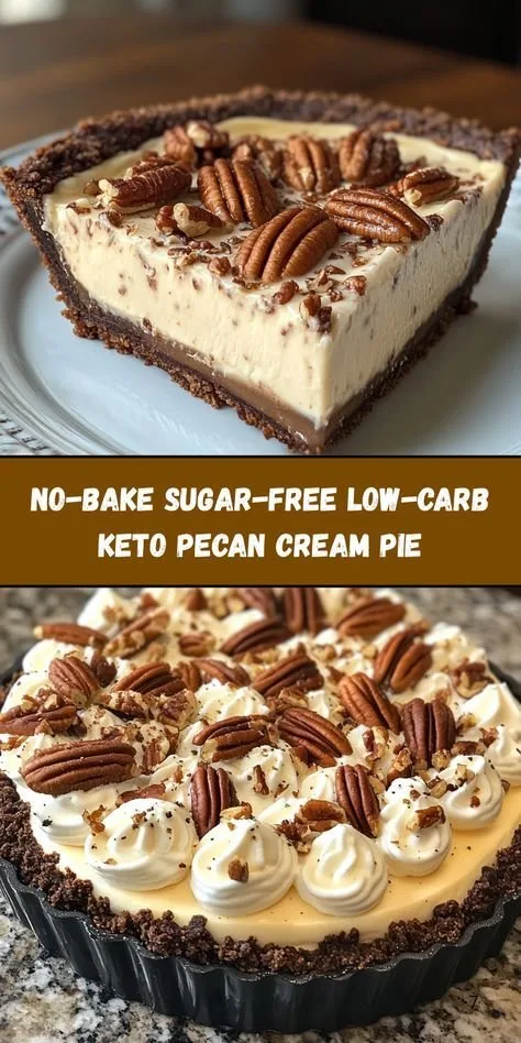 No-Bake Keto Pecan Cream Pie