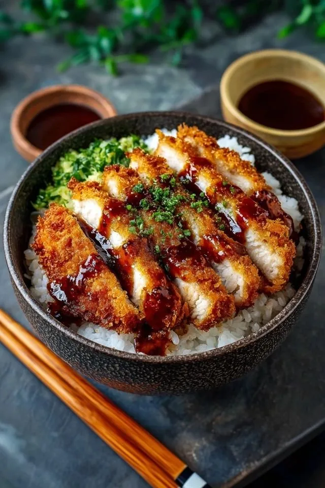 Japanese Katsu Bowls with Tonkatsu Sauce
