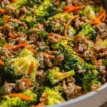 Delicious ground turkey teriyaki stir fry with fresh vegetables