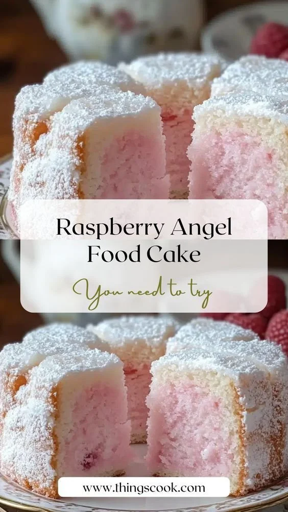 Raspberry Angel Food Cake 2 Raspberry Angel Food Cake