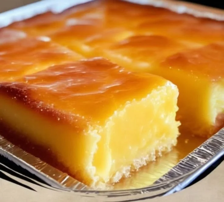 Two-Ingredient Lemon Bars 3 Two-ingredient lemon bars with a bright yellow filling