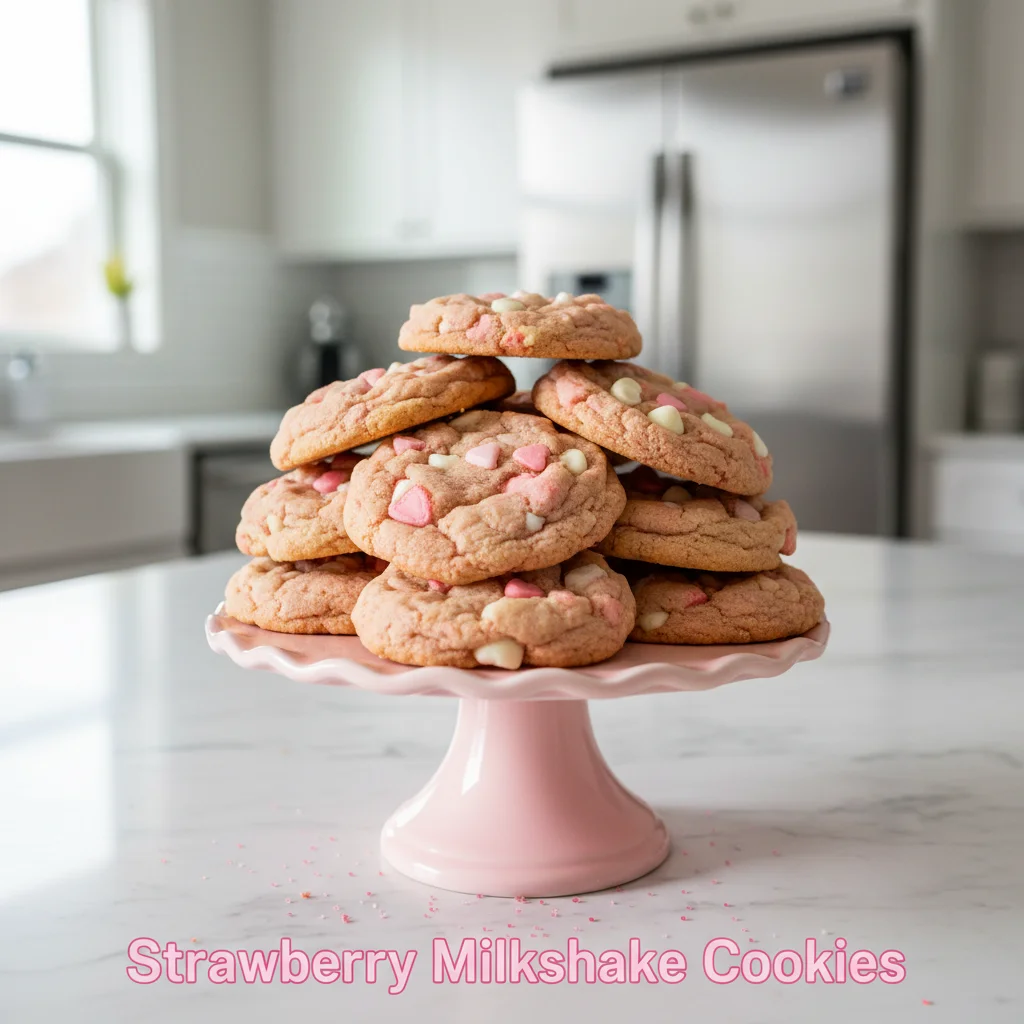 Strawberry Milkshake Cookies