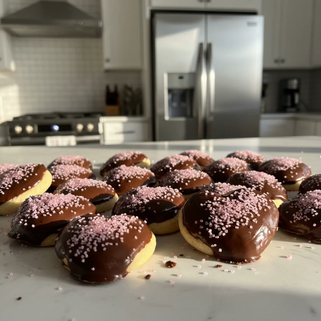 Chocolate Dipped Heart Cookies
