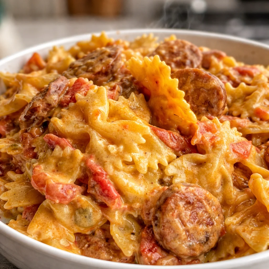 One Pot Creamy Cajun Sausage Pasta