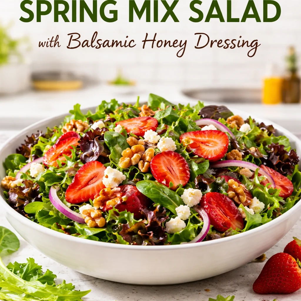 Spring Mix Salad with Balsamic Honey Dressing
