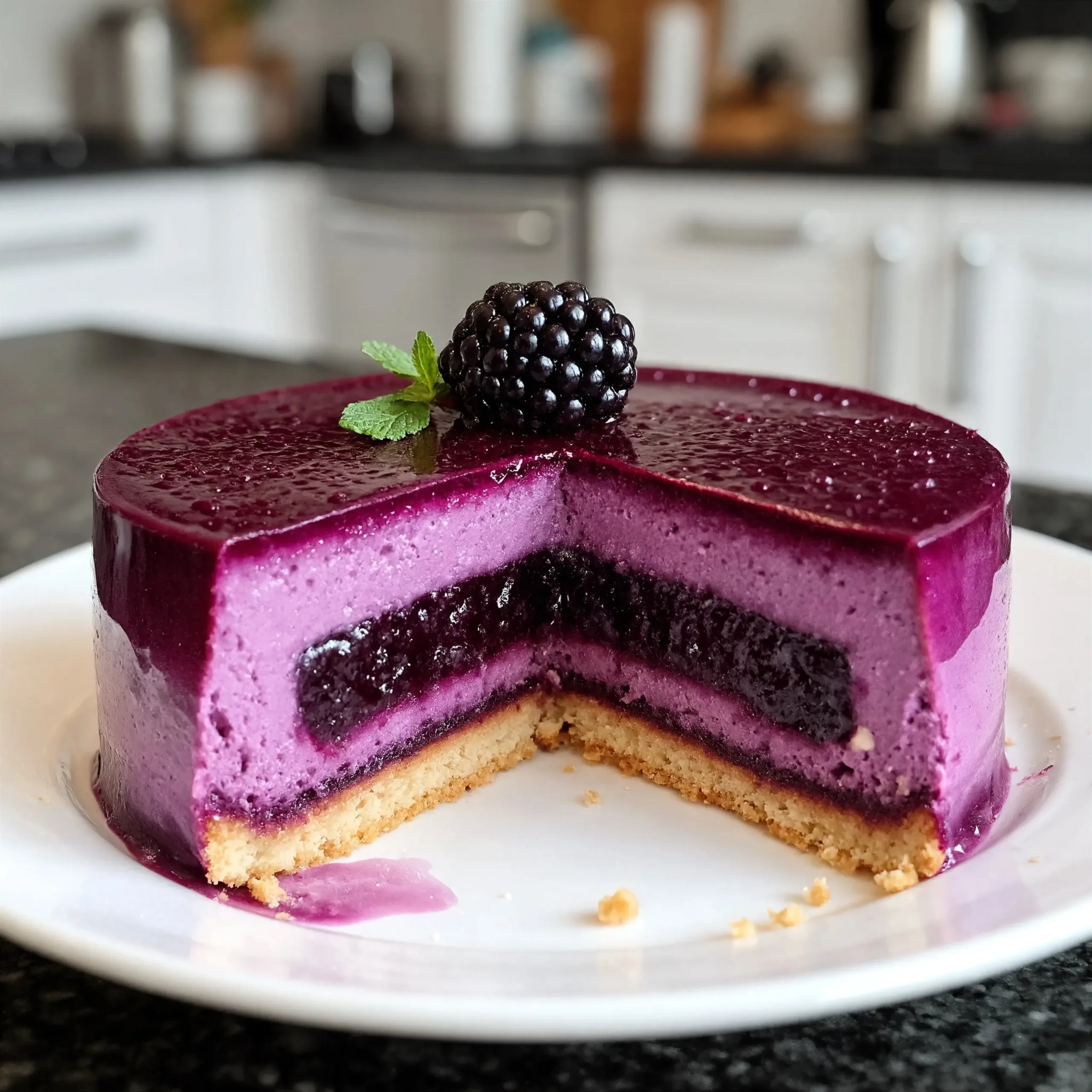 Mini Blackberry Mousse Cakes