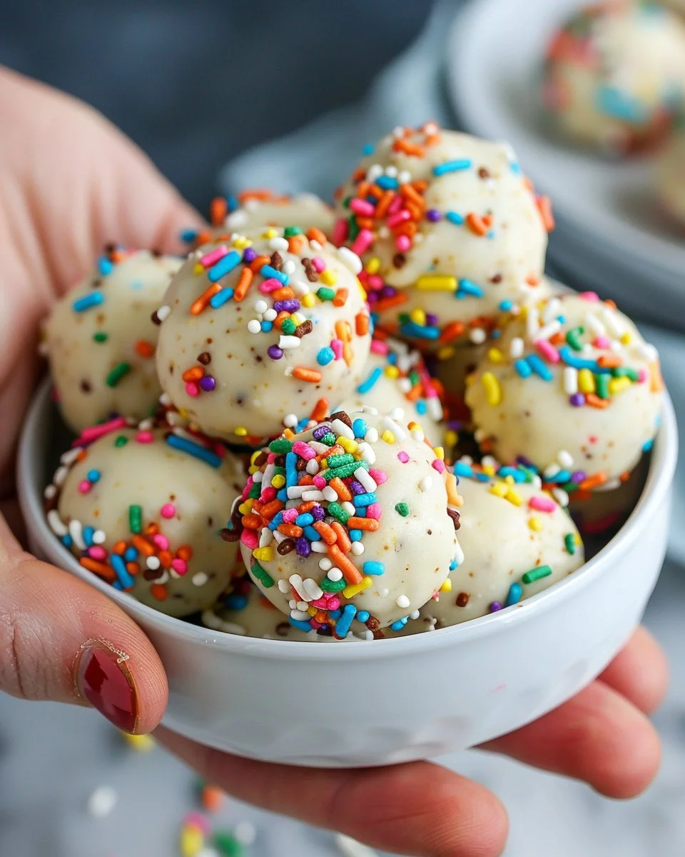 Birthday Cake Batter Protein Balls 2 Birthday Cake Batter Protein Balls
