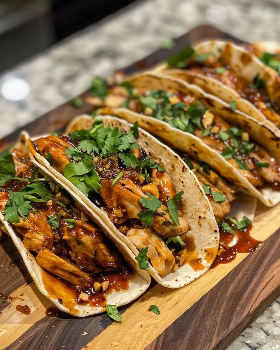 Garlic Butter Honey BBQ Chicken Tacos 2 Garlic Butter Honey BBQ Chicken Tacos