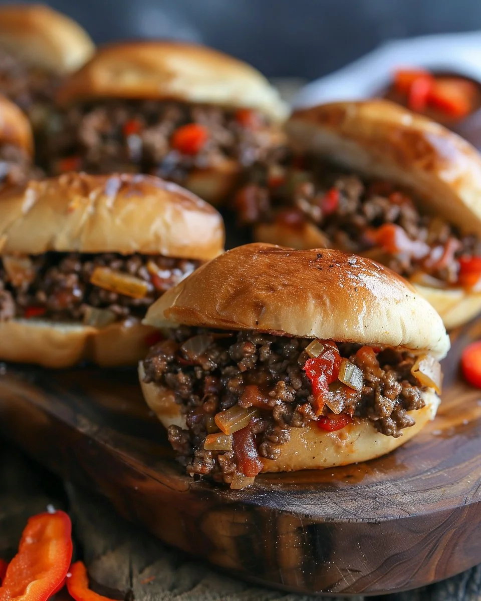 Gordon Ramsay-inspired Philly Cheesesteak Sloppy Joes with melted cheese and beef