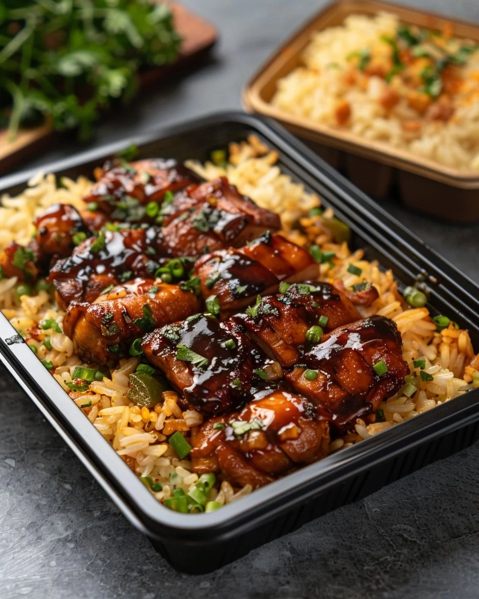 Honey BBQ Chicken Rice 2 Honey BBQ Chicken Rice