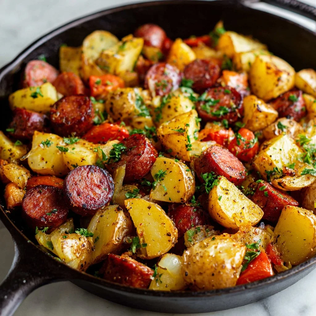 One Pan Kielbasa and Potatoes 2 One Pan Kielbasa and Potatoes