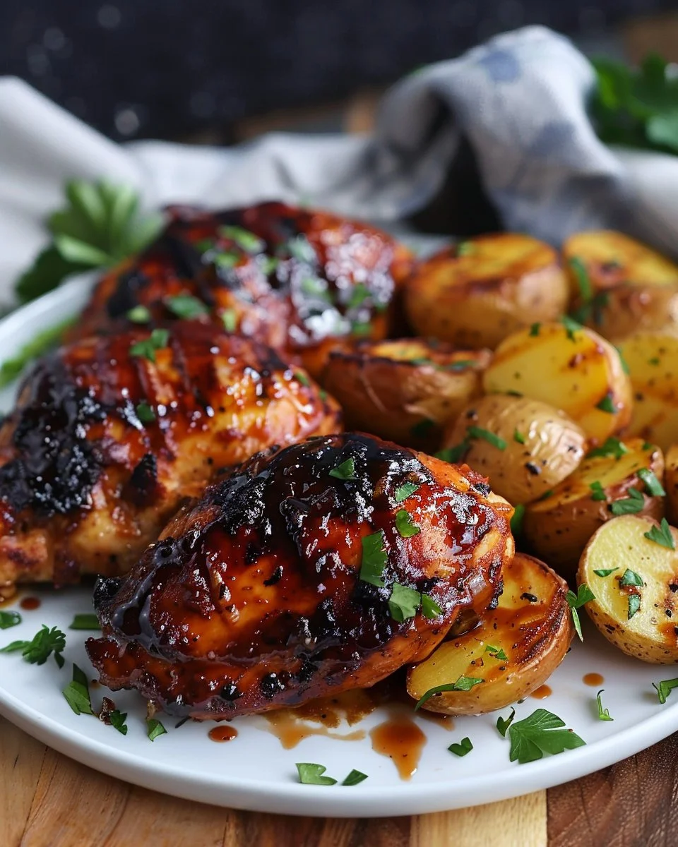 Sweet & Savory BBQ Chicken with Creamy Garlic Potatoes 2 Sweet & Savory BBQ Chicken with Creamy Garlic Potatoes