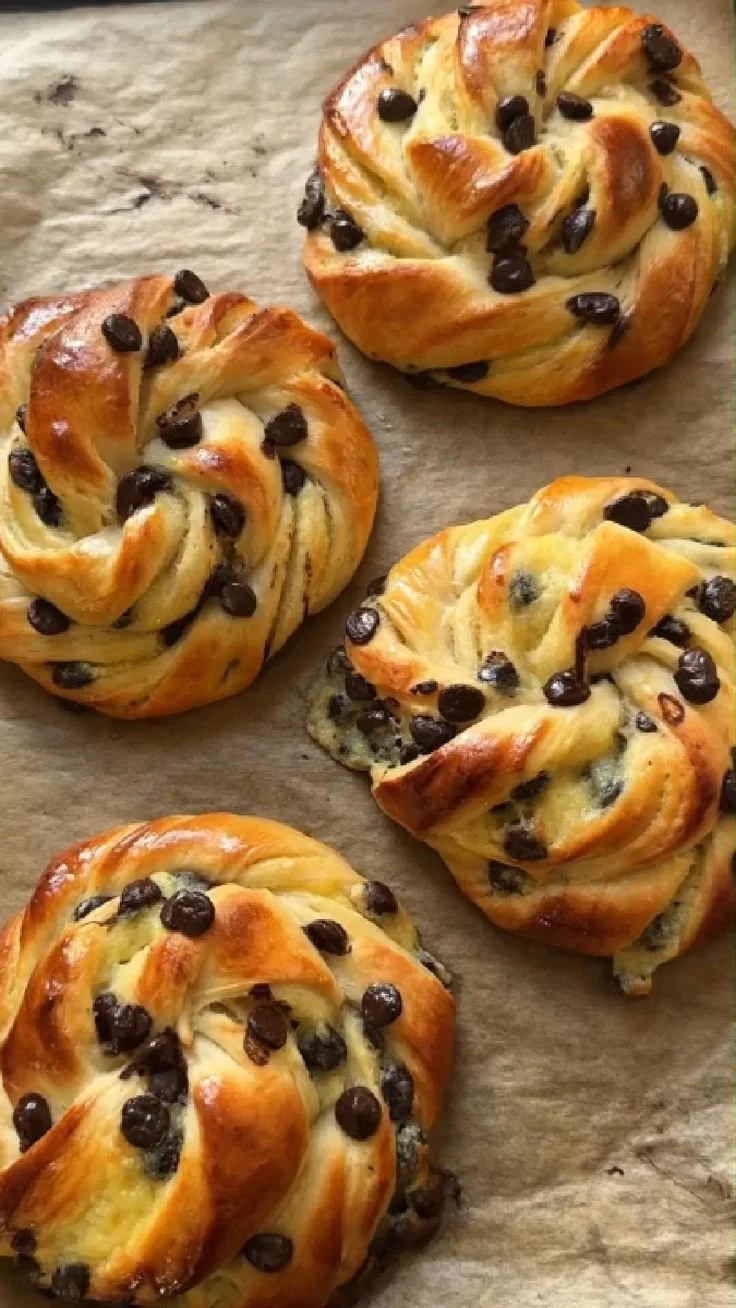 Vanilla Cream & Chocolate Chip Swirled Brioche 2 Vanilla Cream & Chocolate Chip Swirled Brioche