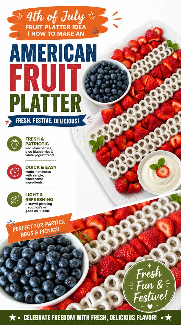 4th of July Fruit Platter Idea | How to Make an American Flag | 4th of July Desserts, 4th of July Food, Fourth of July Food 2 4th of July Fruit Platter Idea | How to Make an American Flag | 4th of July Desserts, 4th of July Food, Fourth of July Food