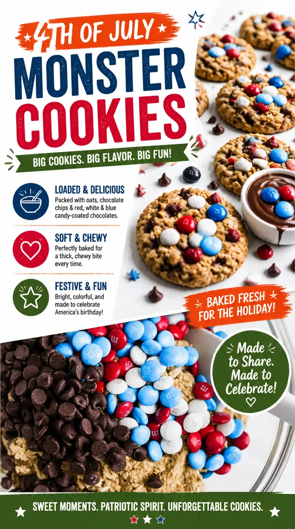 4th of July Monster Cookies 2 4th of July Monster Cookies