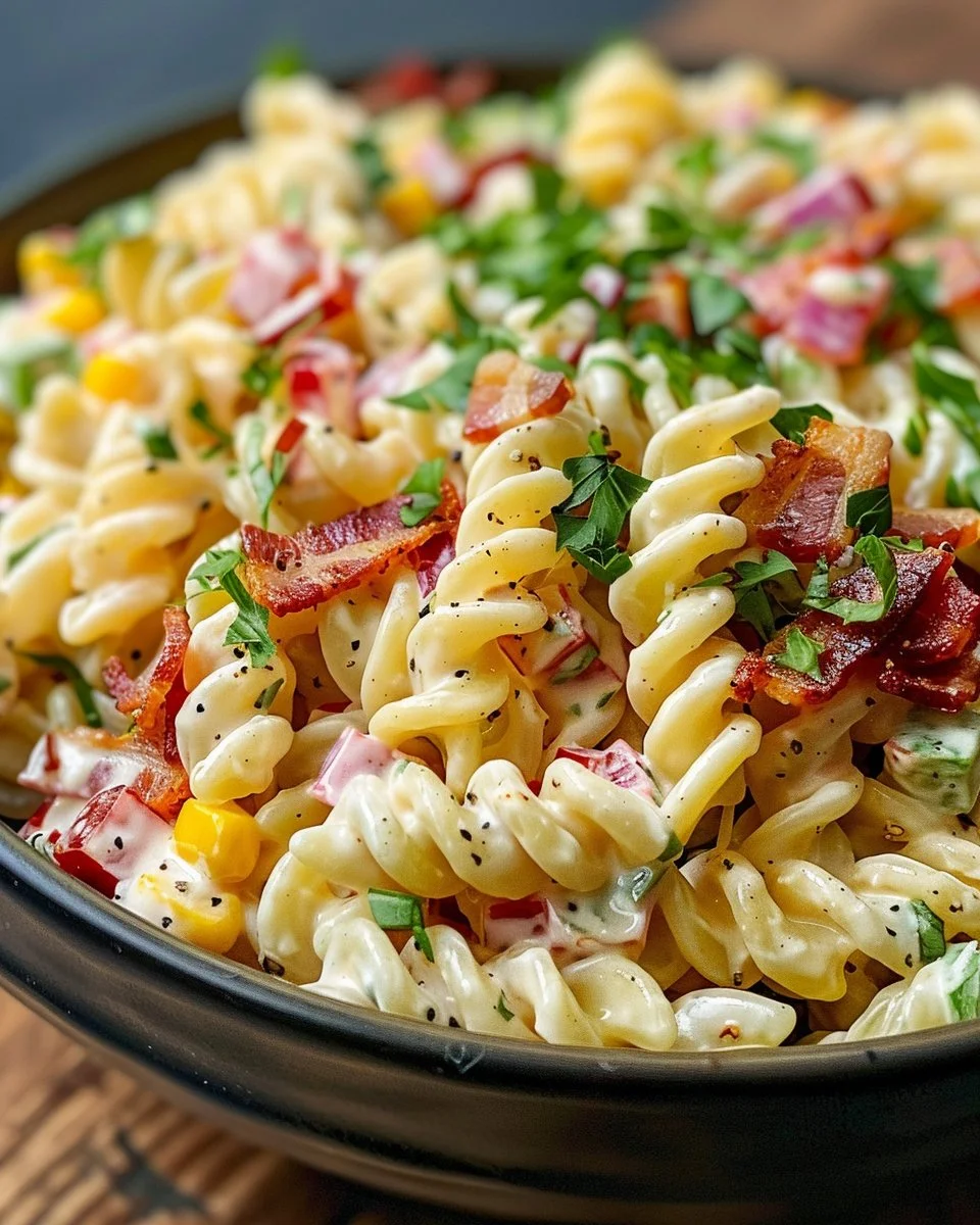 Bacon Ranch Pasta Salad 2 Bacon Ranch Pasta Salad