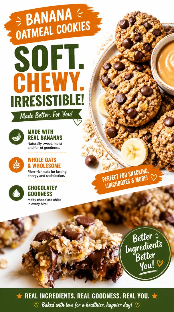 Banana Oatmeal Cookies 2 Banana Oatmeal Cookies