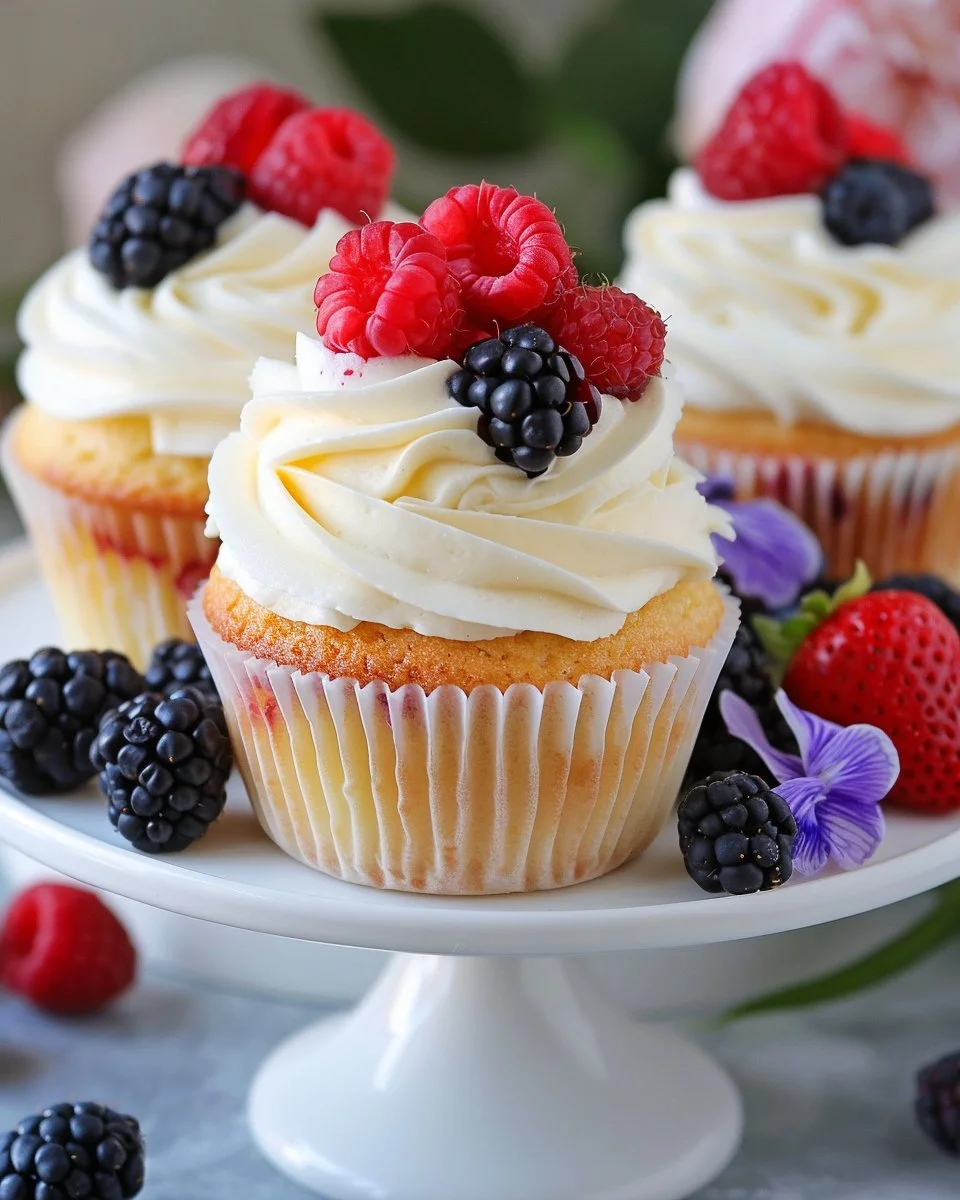 Berries and Cream Cupcakes 2 Berries and Cream Cupcakes