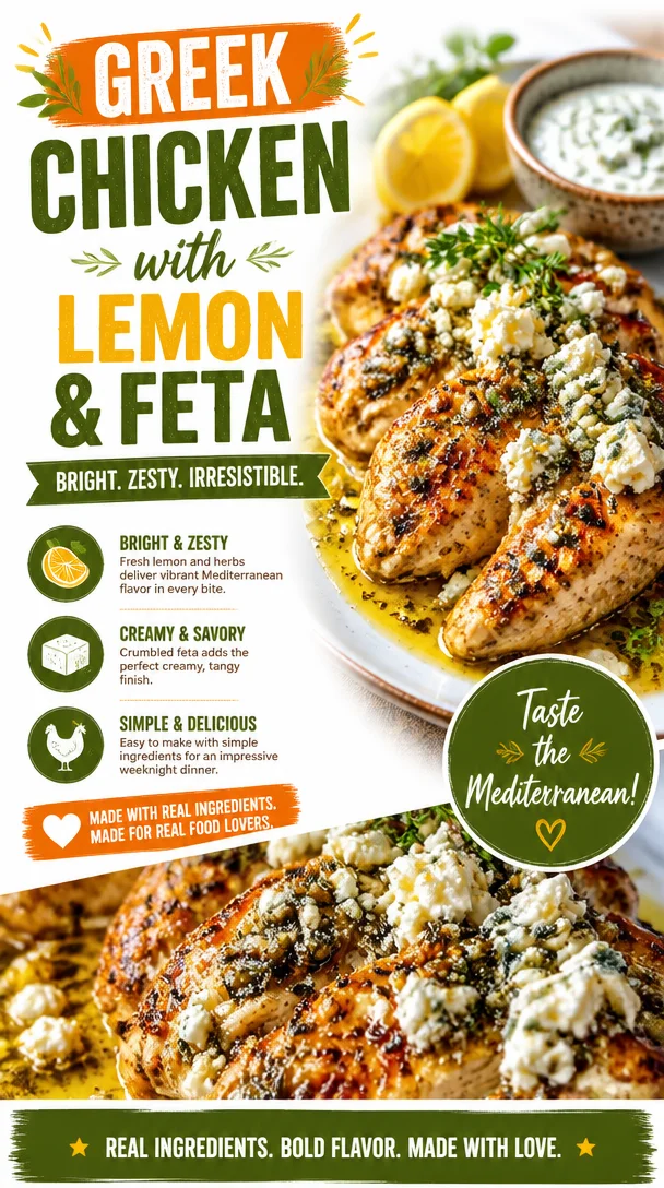Greek Chicken with Lemon and Feta 2 Greek Chicken with Lemon and Feta