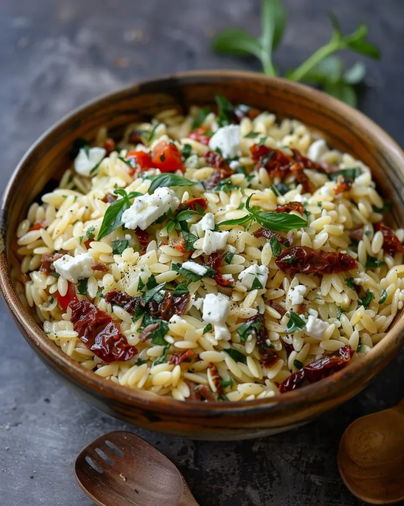 Homemade Orzo Pasta Salad with Feta and Sun Dried Tomatoes - flirtyfood 3 homemade orzo pasta salad with feta and sun dried 2026 05 27 230238 819x1024 1