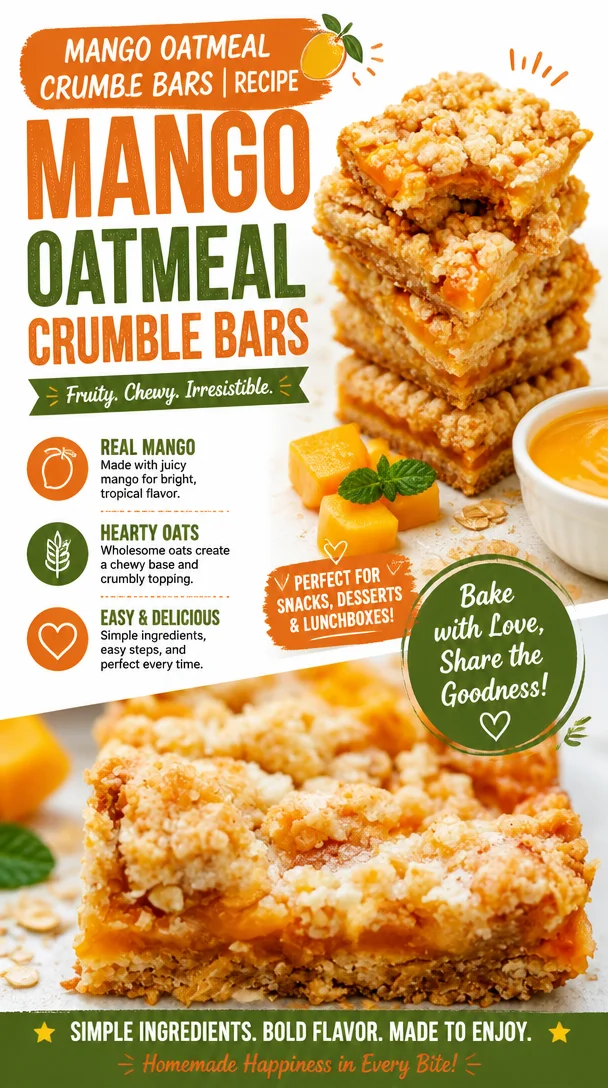 Mango Oatmeal Crumble Bars | Recipe 2 Mango Oatmeal Crumble Bars | Recipe