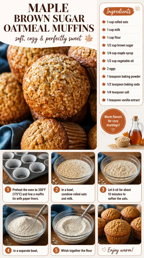 Maple Brown Sugar Oatmeal Muffins 2 Maple Brown Sugar Oatmeal Muffins