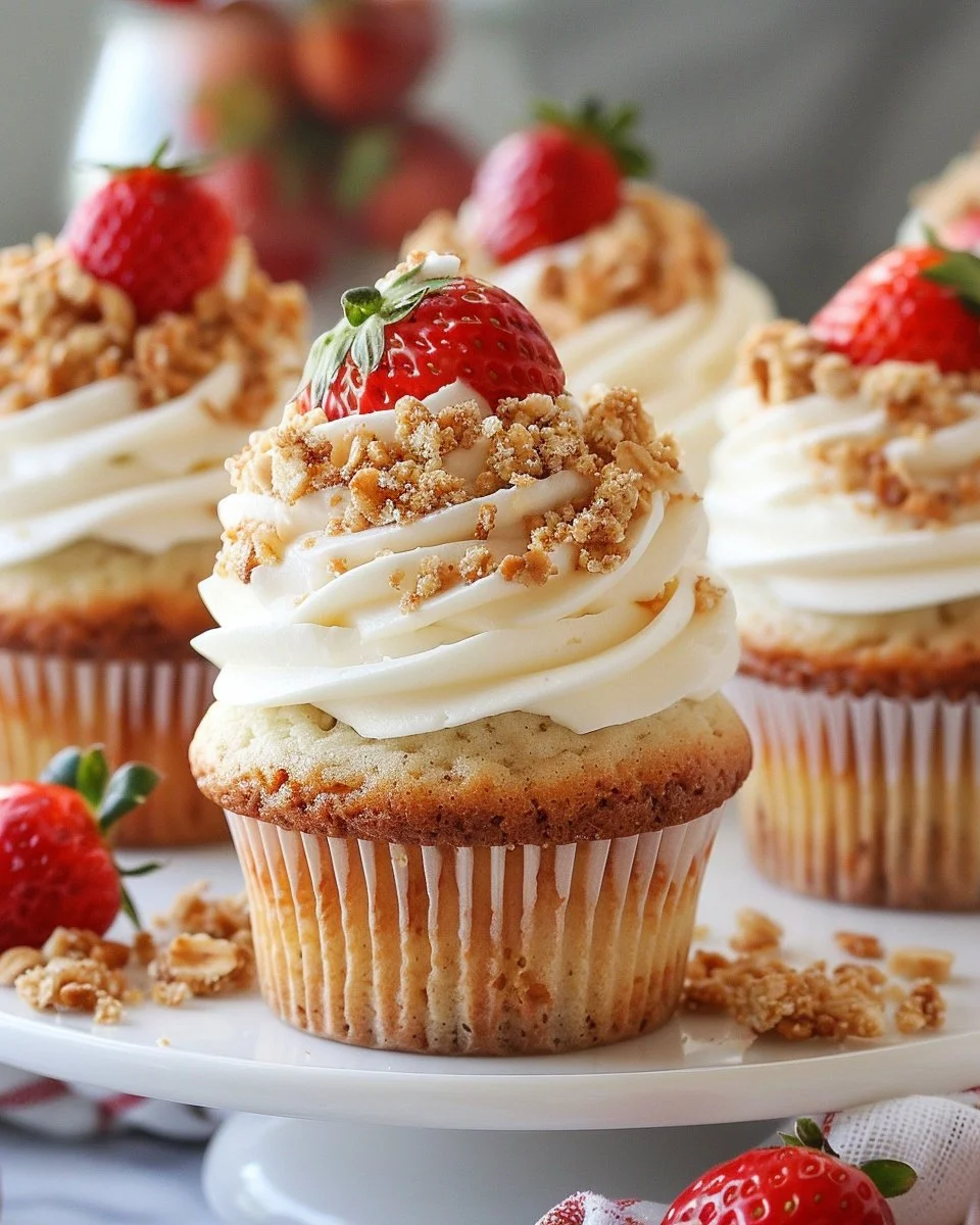 Strawberry Crunch Cupcakes 2 Strawberry Crunch Cupcakes