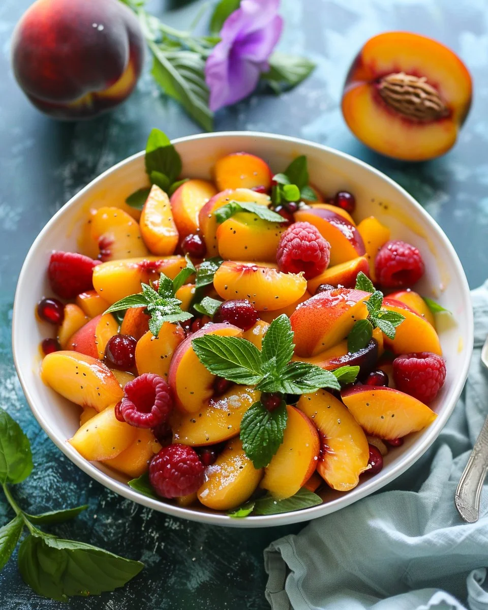 Refreshing Summer Peach Salad 2 Refreshing Summer Peach Salad