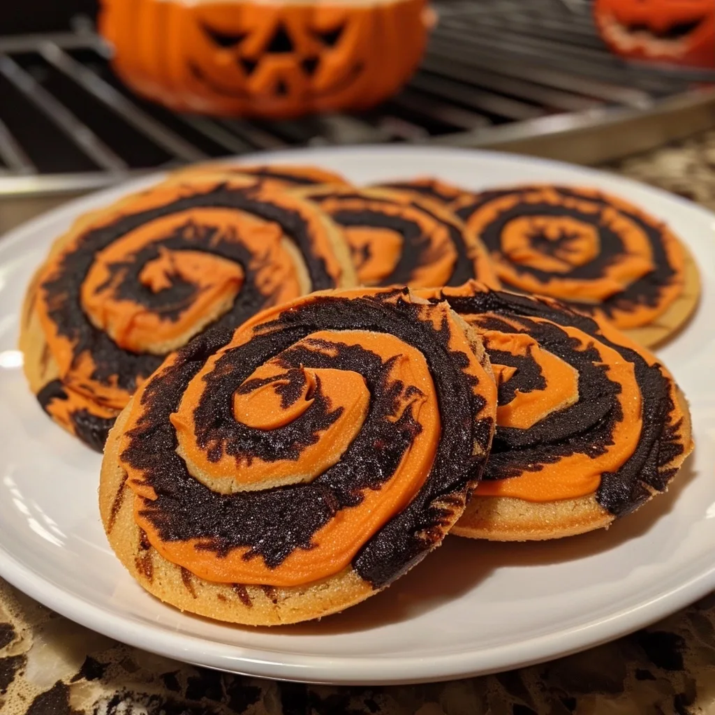 Halloween pinwheel cookies for spooky treats