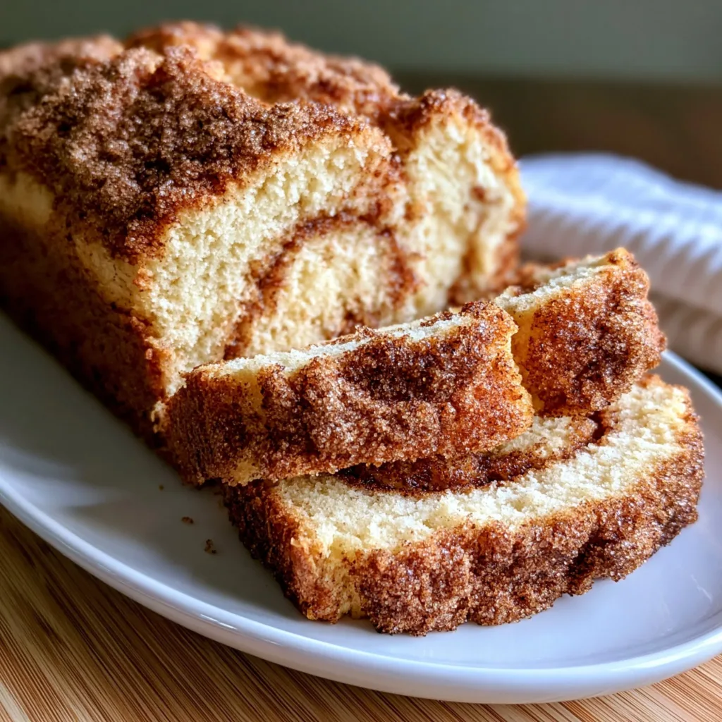 Freshly baked cinnamon sugar bread with a golden crust and sweet topping