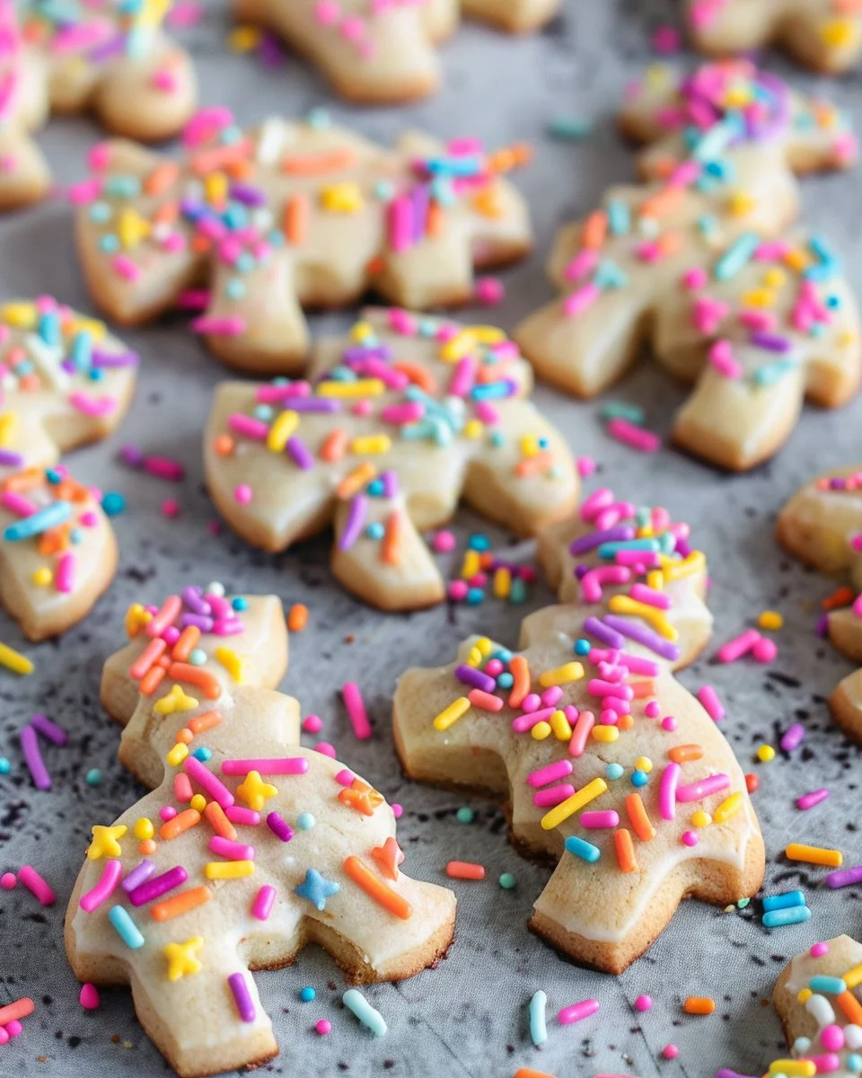 Levain Bakery-style circus animal cookies with colorful sprinkles on a plate.