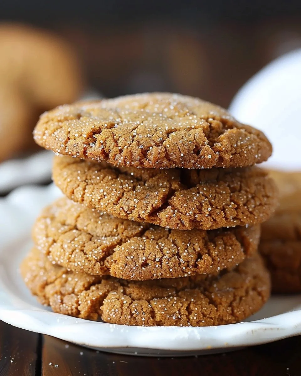 Freshly baked old fashioned molasses cookies on a cooling rack