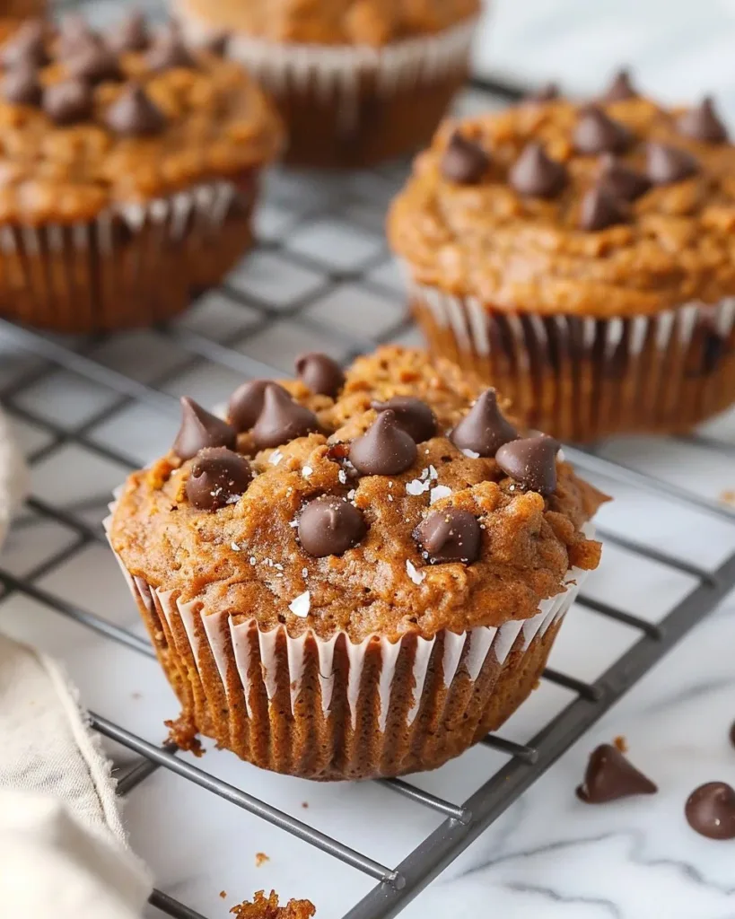 Delicious pumpkin muffins with chocolate chips, perfect for fall baking.