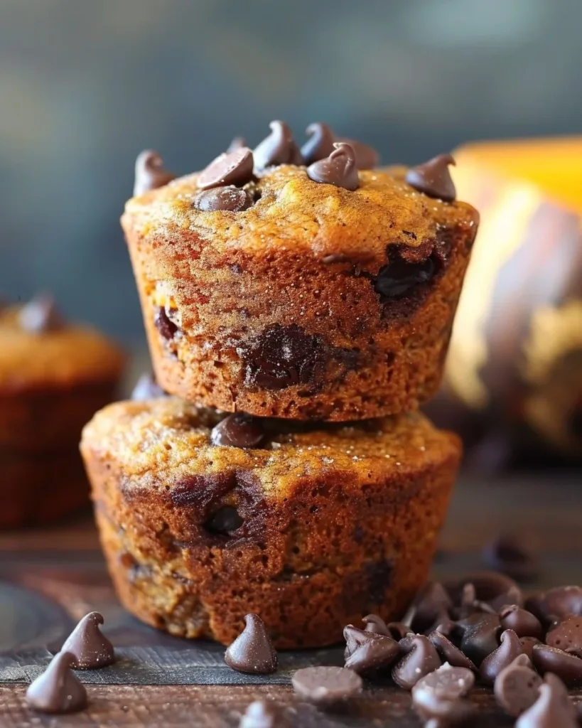 Delicious homemade pumpkin protein muffins displayed on a wooden table